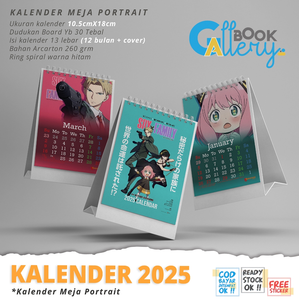 

Kalender Meja dan Kalender Dinding Murah Tahun 2025 Anime Spy X Family, Keluarga Forger.loid forger,