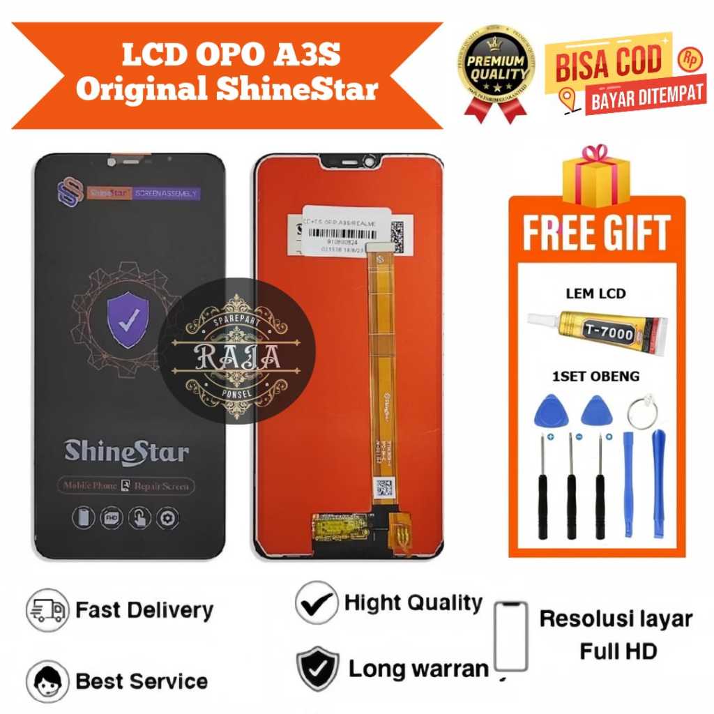 Lcd touchscreen  OPO A3S Original SHINESTAR / Lcd OPO A3S Original  SHINESTAR Full set Gratis L3M-OB