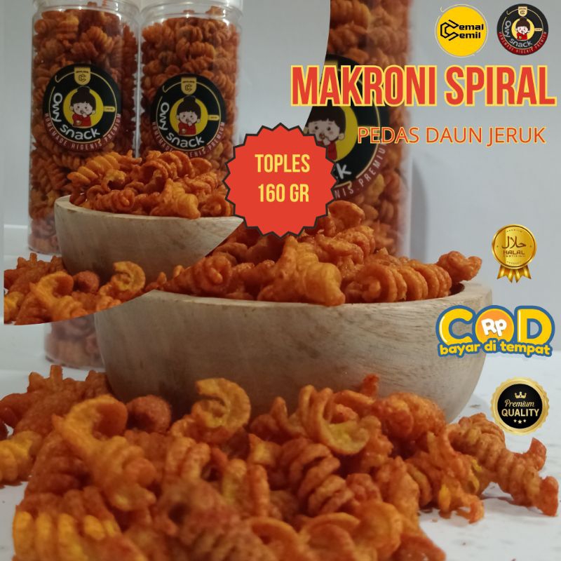 

Makaroni Spiral Pedas Daun Jeruk Kemasan Toples 160gram by Cemal Cemil