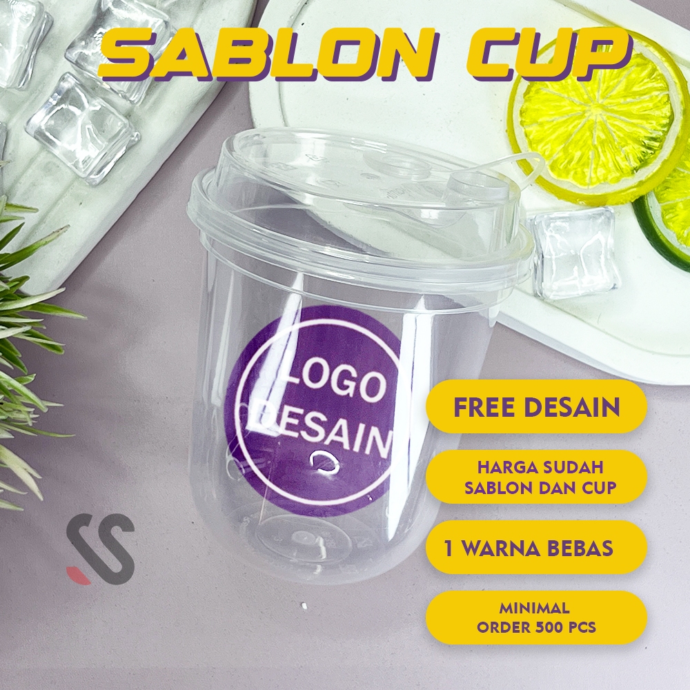 Sablon cup PP Injection 12 oz oval 380ml tebal