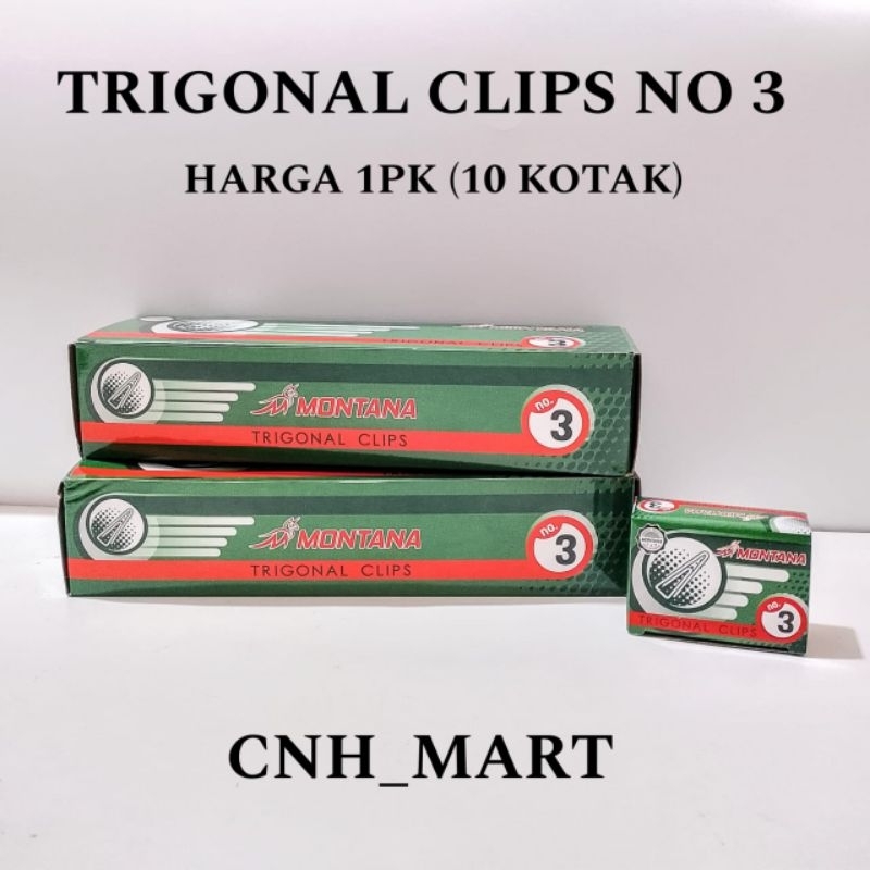 

trigonal clip no 3/ klip penjepit kertas segitiga/ paper clip no 3 Harga 1 Pak Isi 10 Kotak Kecil