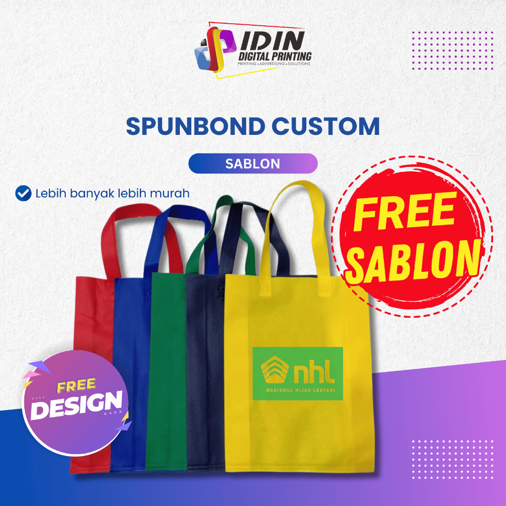 

Tas Souvenir Spunbond Sovenir Murah Kemasan Jinjing Free Sablon - Percetakan Idin Digital Printing