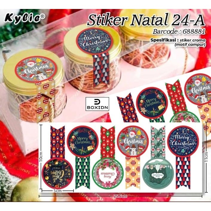 

1 lembar Stiker Segel Natal Sticker Merry Christmas Segel Toples Natal Stiker Box Hampers Natal Label Natal