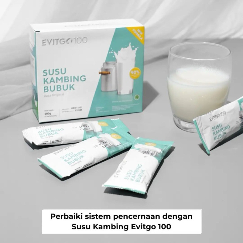 

EVITGO SUSU KAMBING 100 ORIGINAL 100% EVITGO KEMASAN TERBARU 1 BOX ISI 10 SACHET