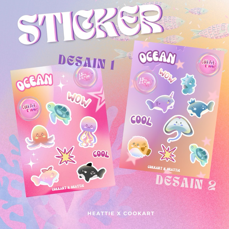 

sticker sheet cute -ocean theme