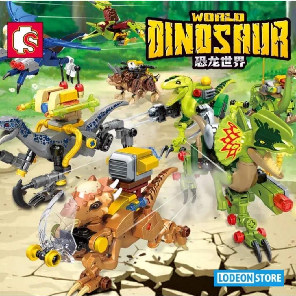 Sembo Block World Dinosaur - Minifigure Karakter dan Dinosaurus 205027 - 205034 - Mainan Anak - Main