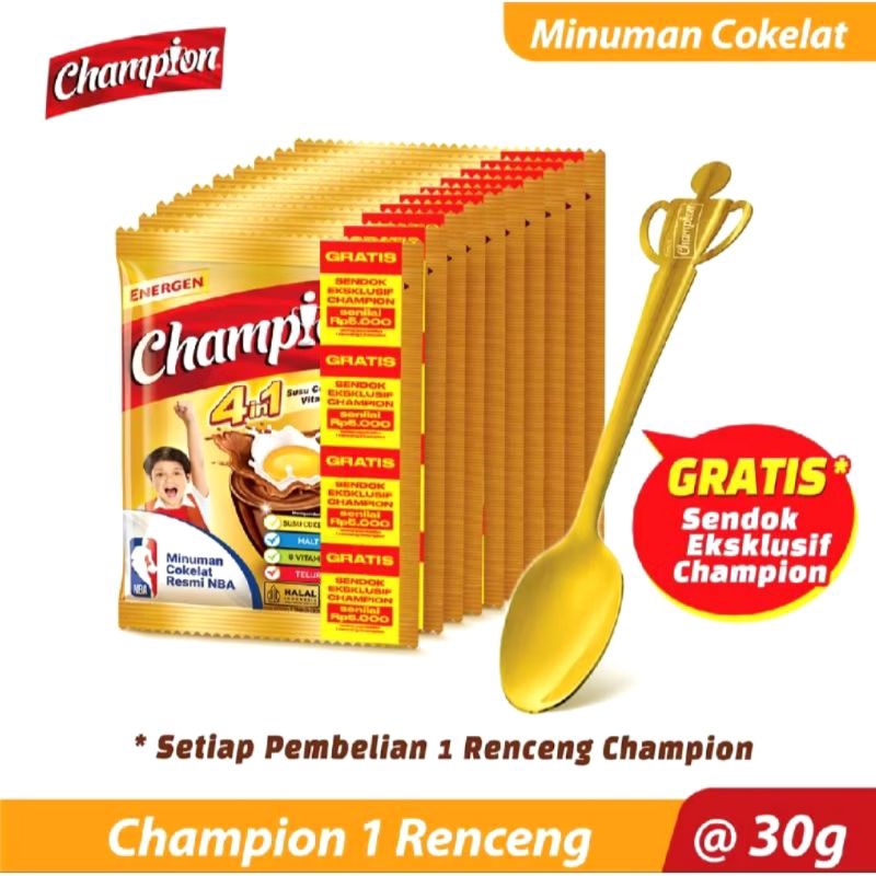 

Energen Champion 1 Renceng 10pcs isi 30gr Free Sendok