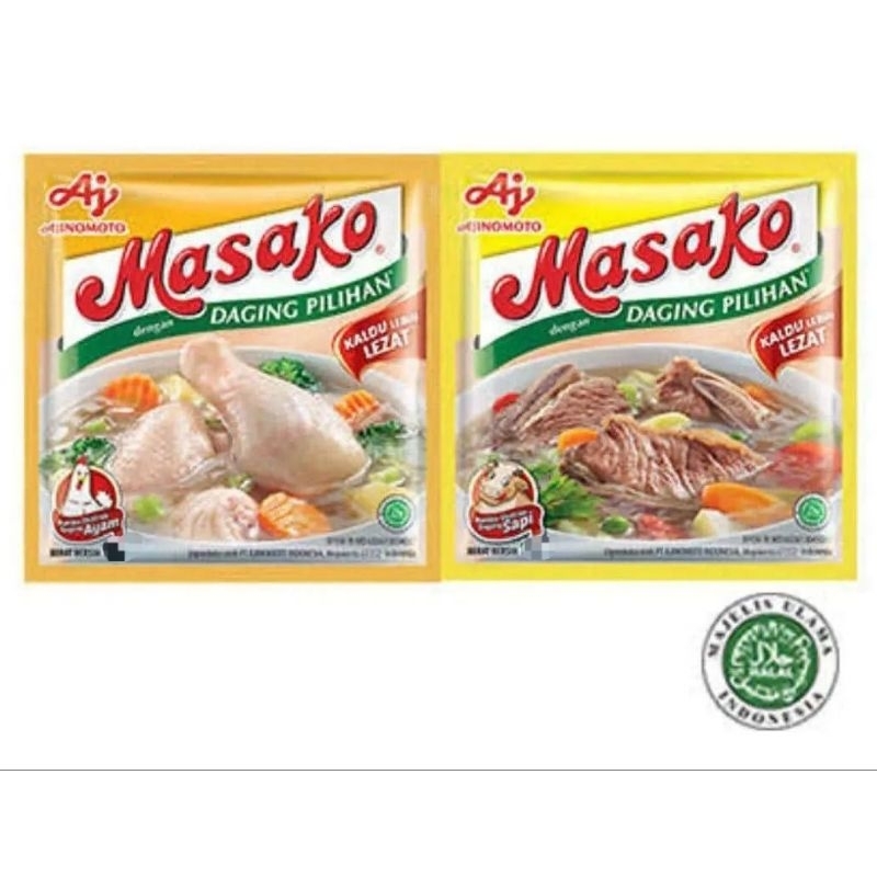 

[ 1rtg isi 12pcs ] MASAKO kaldu ayam & sapi uk 8,5gr rencengan, Masako Kaldu Ayam & Masako Kaldu Sapi renteng