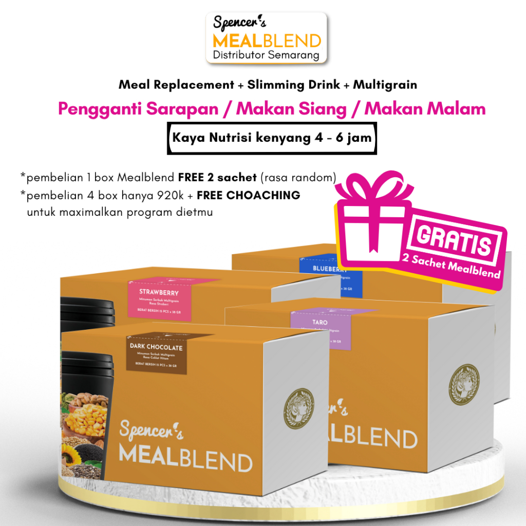 

Mealblend Spencers 4 box Meal Replacement Pengganti Makanan / Cemilan Diet Sehat Diet