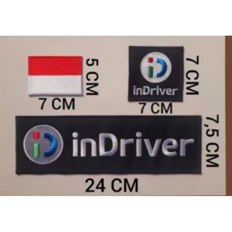 Emblem Bordir Logo InDriver Ojol 1 paket Dasar Hitam Bordir Komputer Logo InDriver