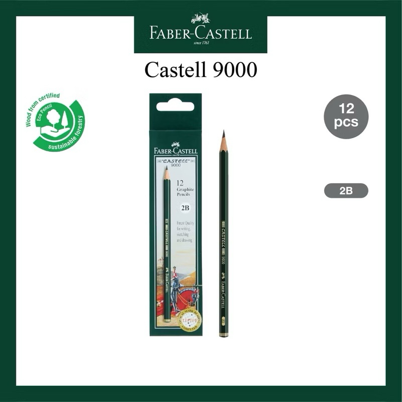 

FABER-CASTELL Castell 9000 Pencil HB Pensil 12pcs