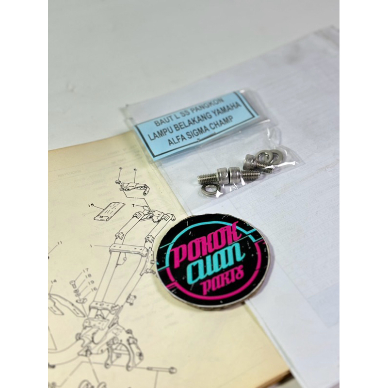 Baut L stainless breket lampu belakang Yamaha ALFA CHAMP