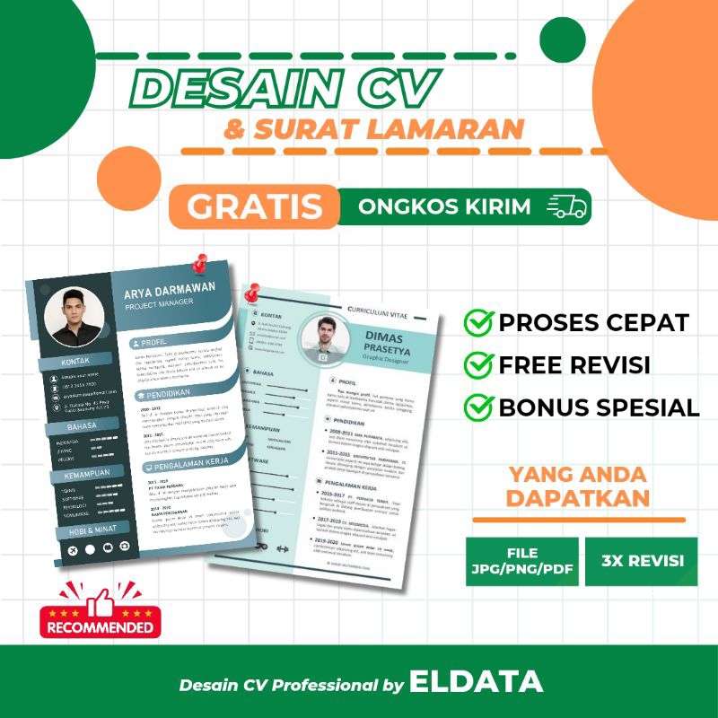 Jasa Pembuatan CV dan Surat Lamaran Kerja | Desain CV Curriculum Vitae | Resume