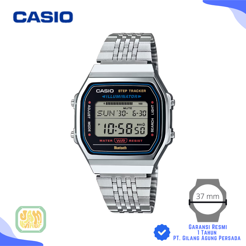 JAM TANGAN CASIO ABL-100WE-1A ORIGINAL - ABL 100WE 1ADF SILVER BLUETOOTH STEP TRACKER