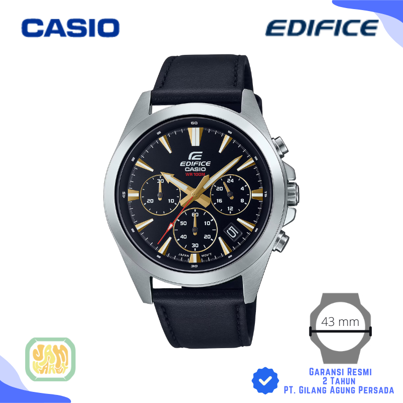 JAM TANGAN PRIA CASIO EDIFICE EFV-630L-1A ORIGINAL - EFV 630L 1AVUDF HITAM