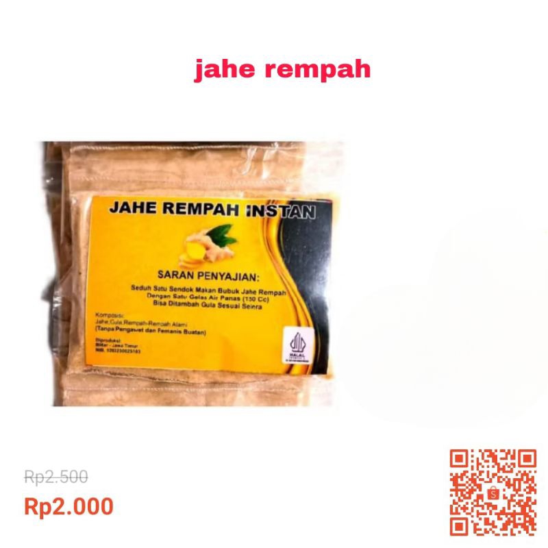 

Jahe Rempah sachet minuman herbal rempah asli tanpa bahan pengawet