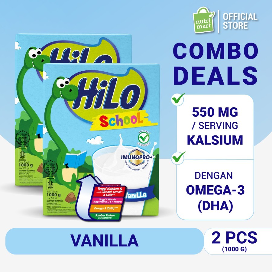 

Twin Pack: HiLo School Vanilla 1000gr - Susu Tinggi Kalsium