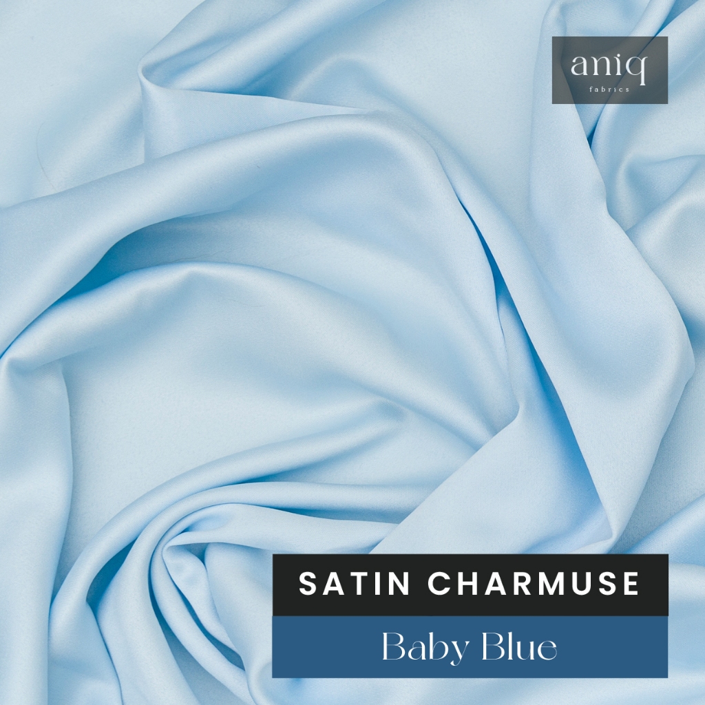 Kain Satin Meteran Kain Satin Silk Charmuse Premium Sateen Silk Satin Sutra Bahan Baju Bridesmaid, B