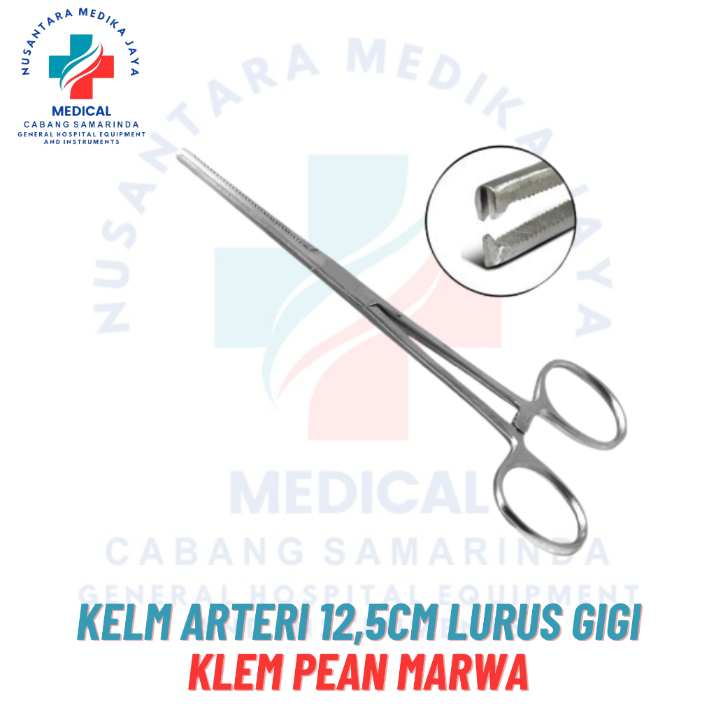 Klem Arteri Klem Pean Bengkok Gigi 12,5cm Kleam Arteri Bengkok 12,5cm