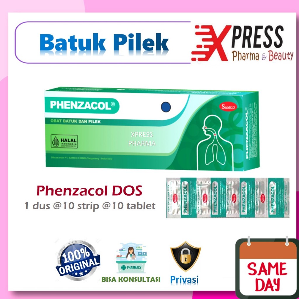 ⚡XPRESS⚡ DOS PHENZACOL isi 10 strip @ 10 tablet Obat Batuk Pilek Dus Box Boks Penzacol Phenzakol Pen