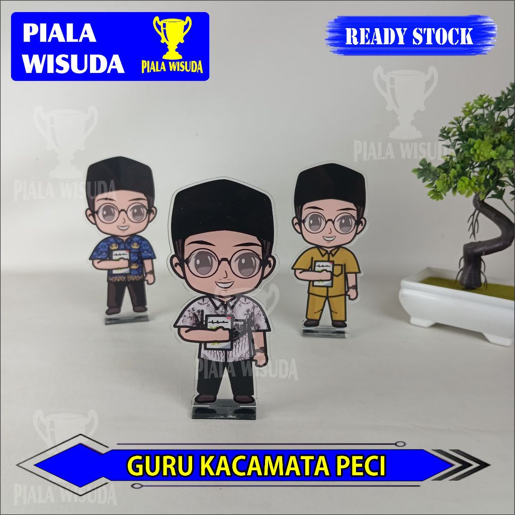 Piala Akrilik saja  Hari Guru ( PECI ) - Piala Akrilik Hari Guru - Piala Karakter Guru  - Plakat Har