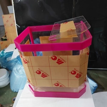 Tabung Es Akrilik Segienam 40x30 Tinggi 40 Liter Minuman Es Buah