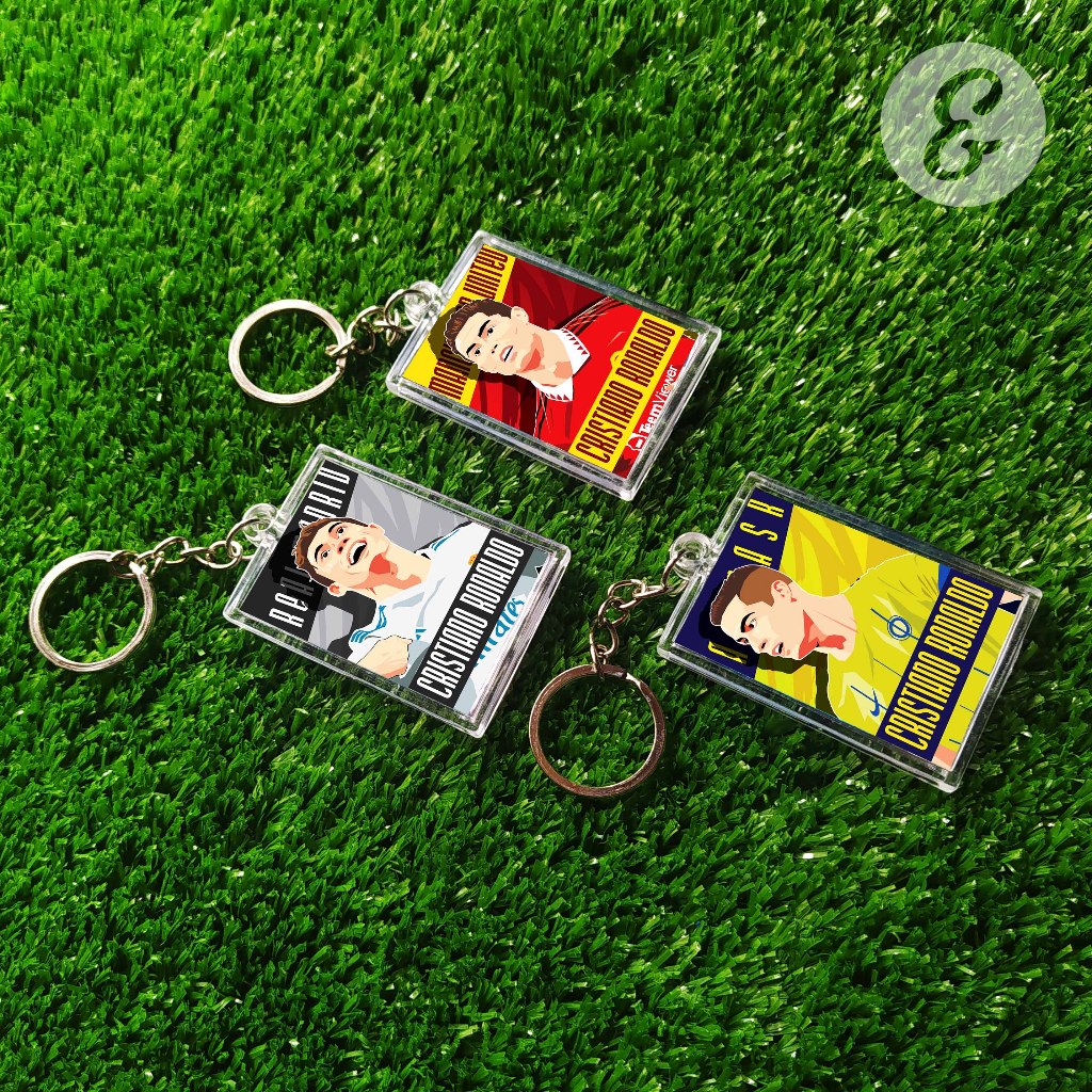 Gantungan Kunci Sepakbola - GOAT Cristiano Ronaldo & Messi