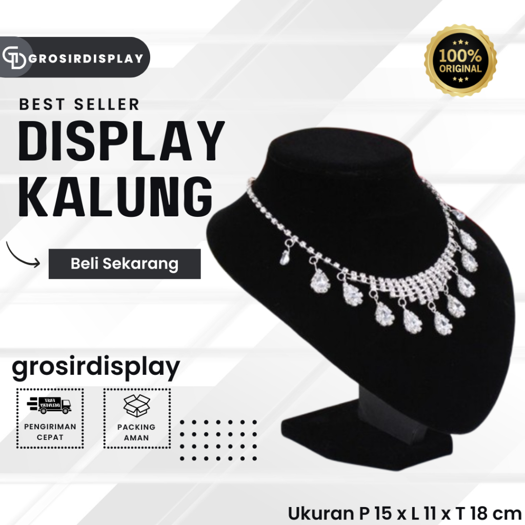 Display Kalung Bludru Tempat Pajangan Anting Stand Bludru Aksesoris Tempat Kalung Mini Murah