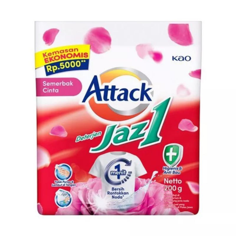 Detergent Bubuk Attack Jaz1 200gr Varian Semerbak Cinta Murah Meriah Kemasan 5000