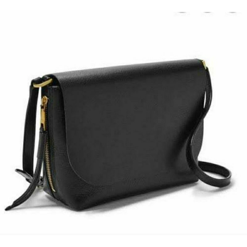 Fossil maya flap crossbody black