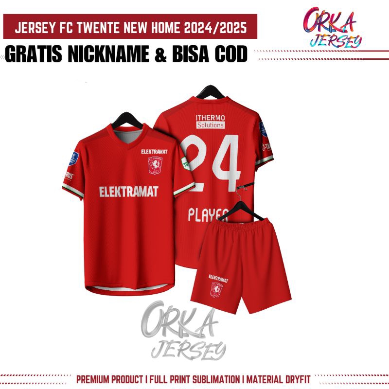 Jersey FC Twente New Home 2024/2025 Full Printing Gratis Pasang Nama Dan Nomor Punggung