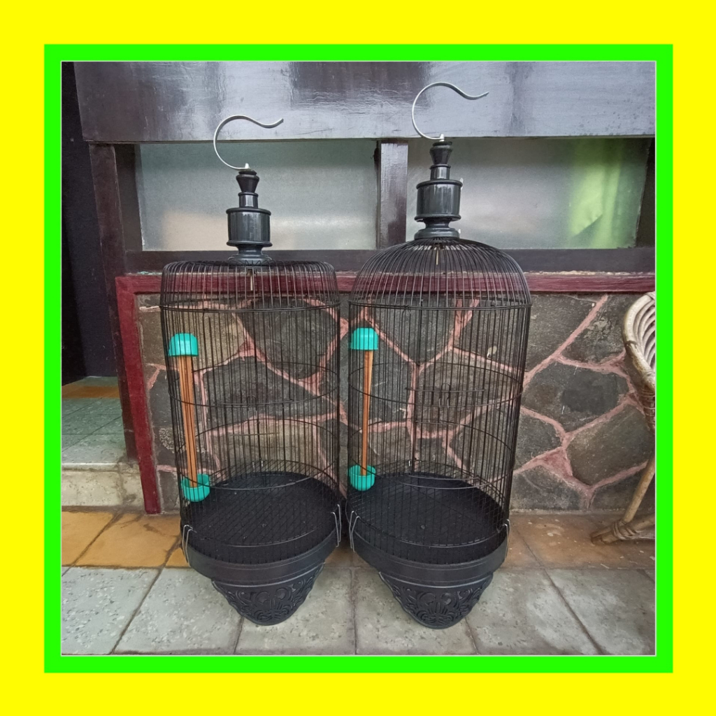 GROSIR Sangkar Burung PREMIUM HITAM D33 T90 Kandang Ram Besi Tebal Kenari LoveBird Pleci Trucukan Pe