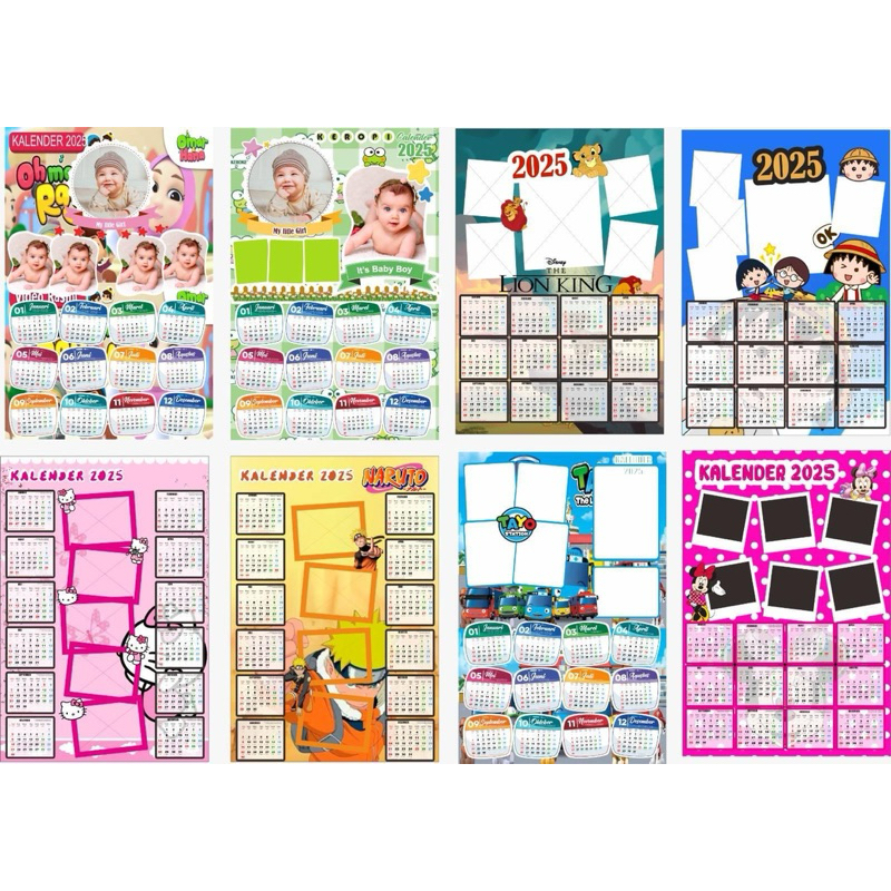 

Kalender 2025 Custom foto keluarga, kartun, foto pasangan