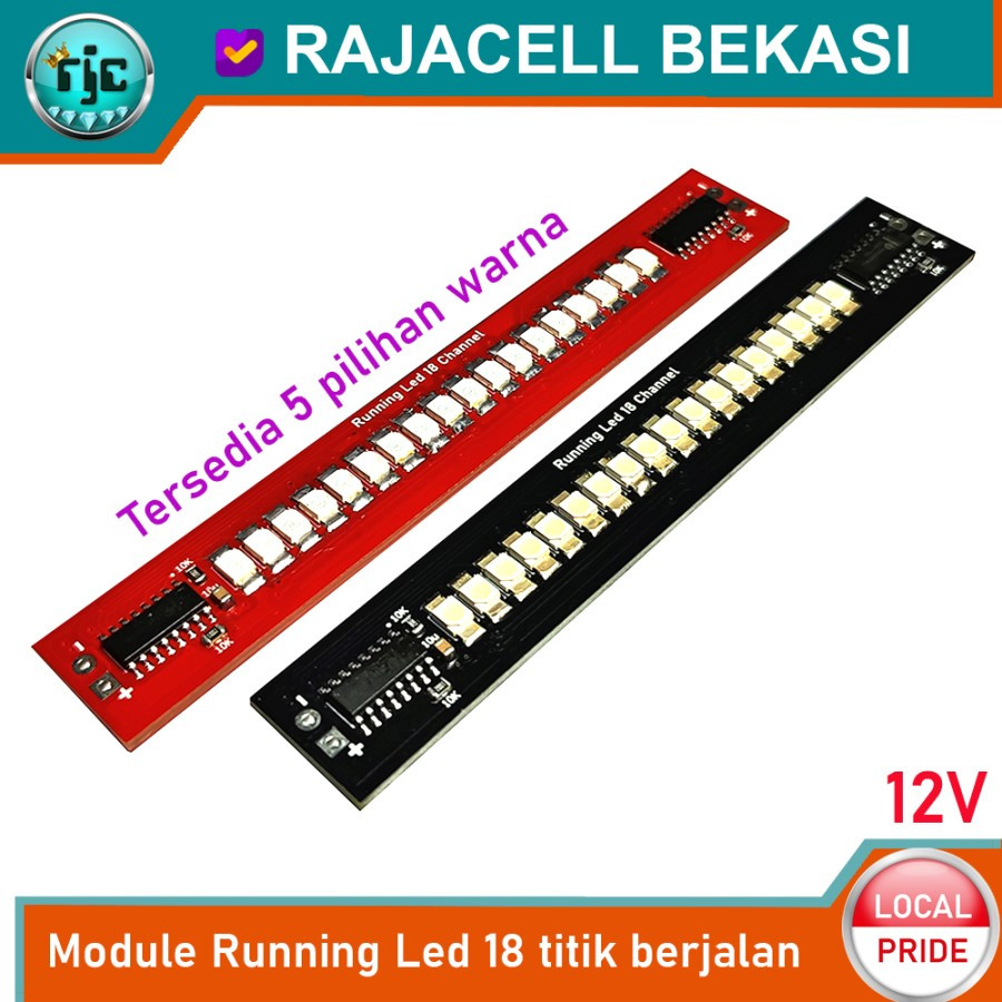 Running Led Variasi 12V 18 Led lampu berjalan DIY Kit ada 6 pilihan warna