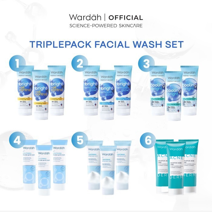 [Paket Hemat Isi 3] WARDAH Facial Wash Series - Skincare