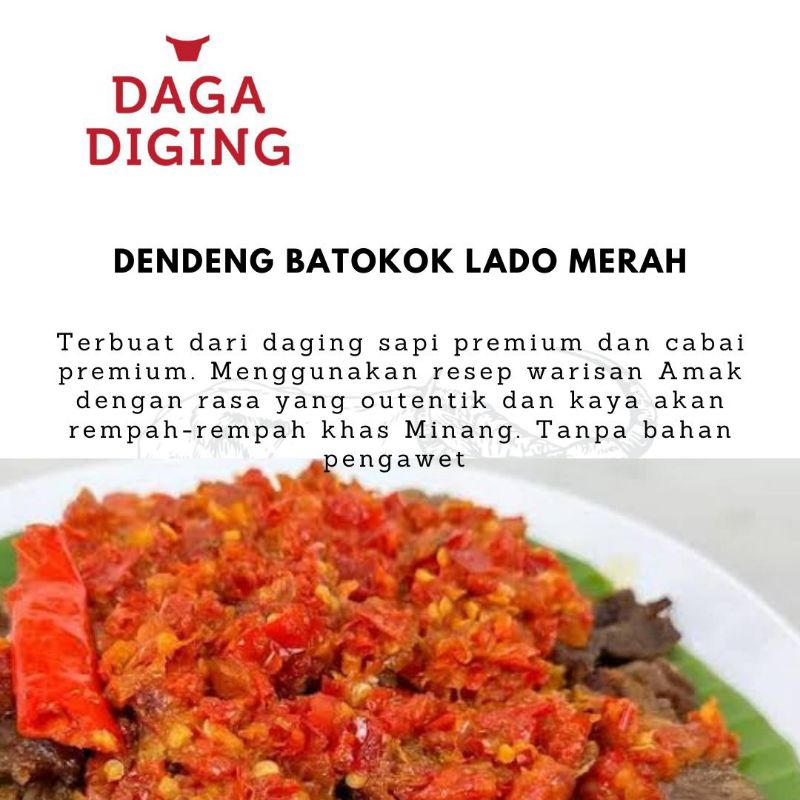 

(350gr) Dendeng Batokok Lado Merah asli Minang Homemade