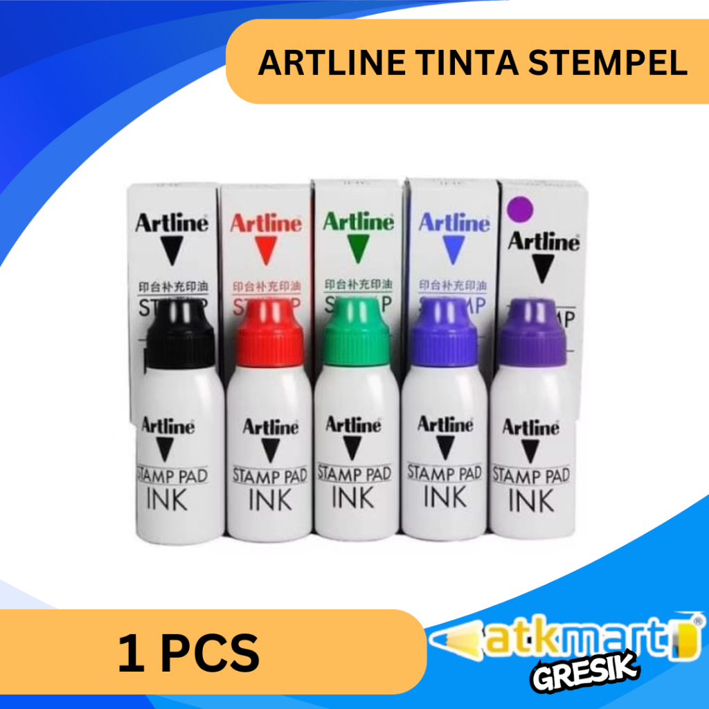 

ARTLINE TINTA STAMP PAD TINTA REFILL ISI ULANG STEMPEL WARNA HITAM BIRU UNGU HIJAU MERAH ESA-2N 50ml