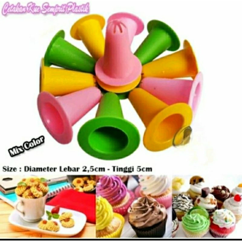 cetakan kue semprit/ cetakan nastar semprit (10 pcs )cetakan kue semprit plastik food grade warna wa