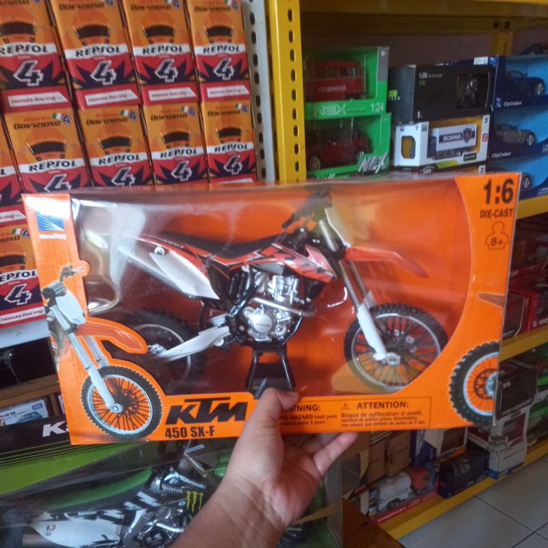 DIECAST MINIATUR MOTOR TRAIL KTM MOTOCROSS BALAP SPORT 1:6