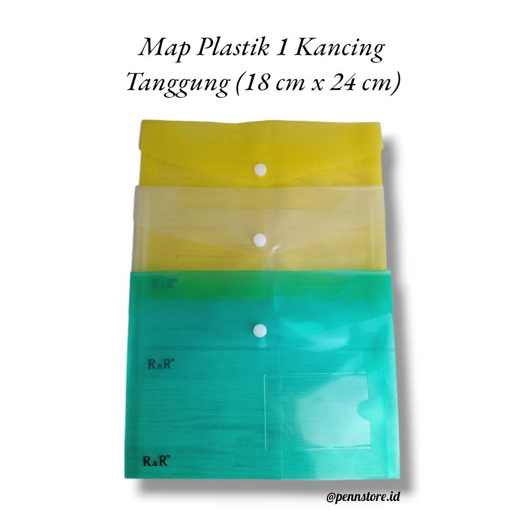 

(pcs) Map Plastik 1 Kancing ukuran setengah folio / seukuran buku tulis
