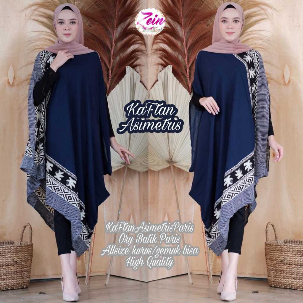 KAFTAN ASIMETRIS / KAFTAN BATIK ASIMETRIS NEENA / DRESS BATIK SOLO BAHAN PARIS / kode y