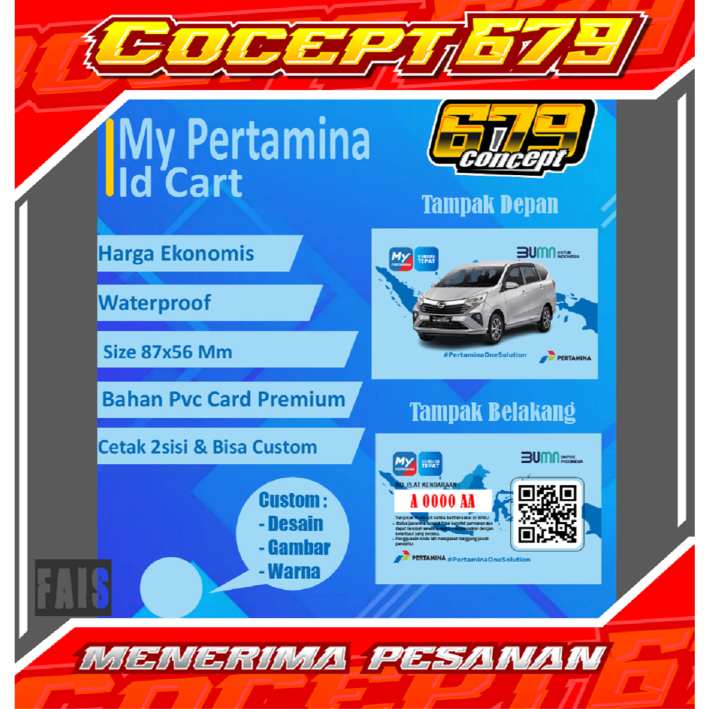 

Kartu ID Card - Kartu Barcode My Perta - Bahan PVC - Bebas Request