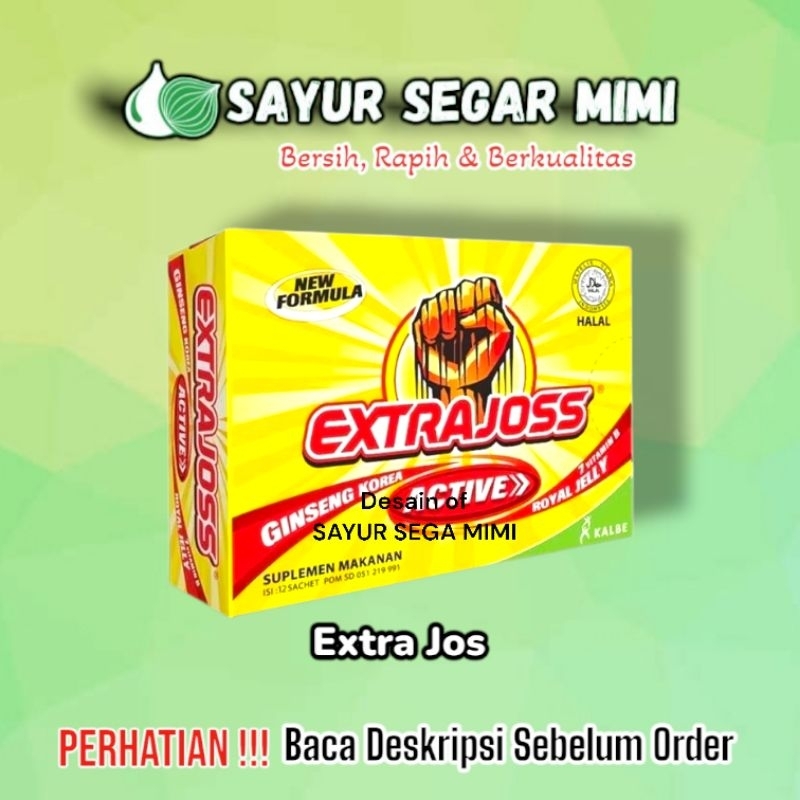 

Extra Joss Minuman Energi 1 Box isi 12 sachet - Sayur Segar Mimi