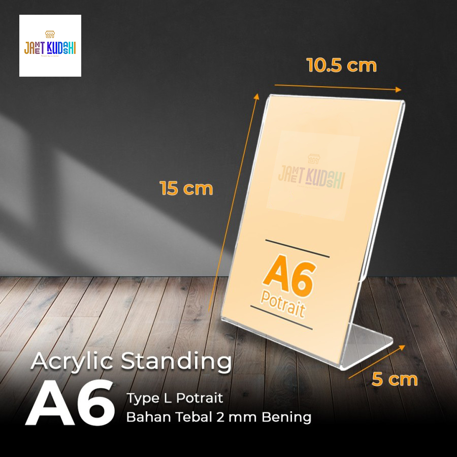

Akrilik / Acrylic Tempat Brosur / Stand Kode QR / Tent Card / Display A6 Type L Series