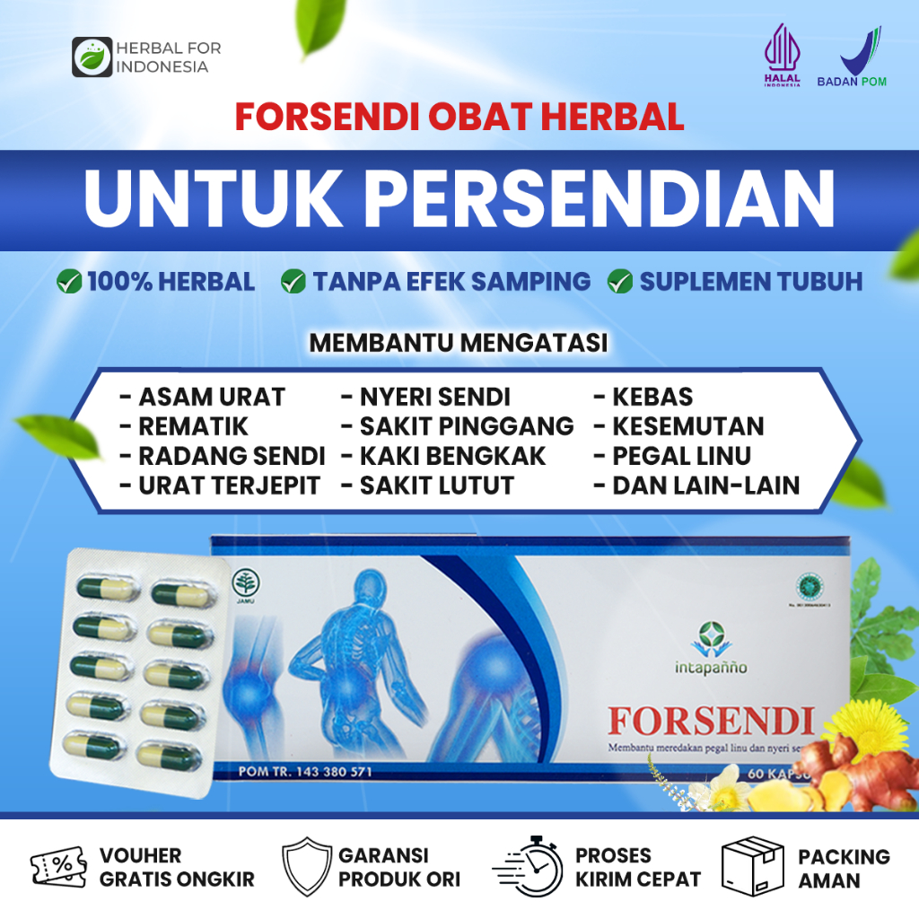FORSENDI Obat Herbal Asam Urat dan Nyeri Sendi 60 Kapsul