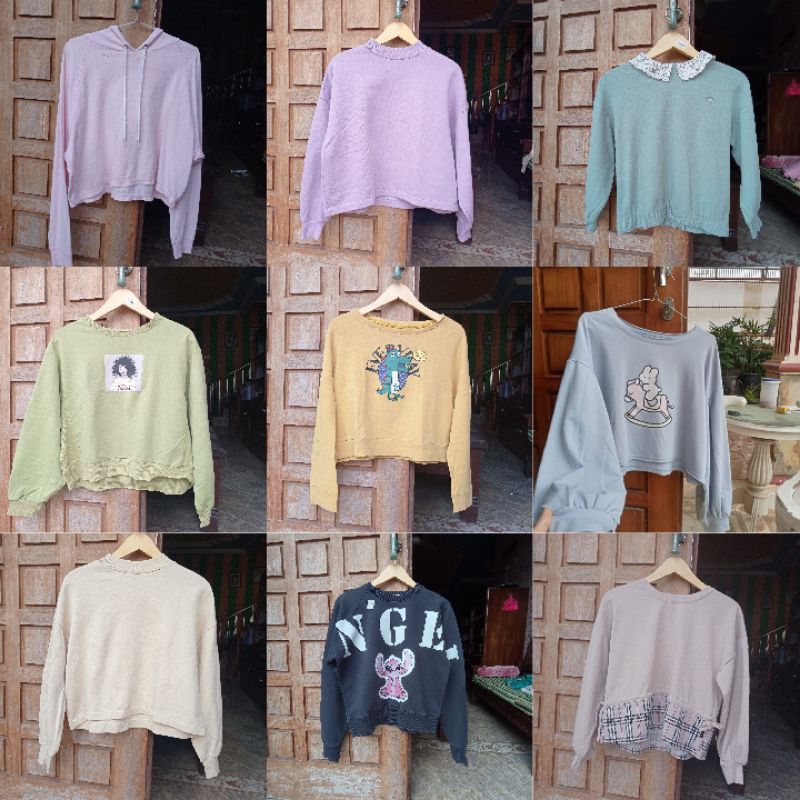 crewneck crop preloved | crewneck second | crewneck gemoy | sweater crop | sweater gemoy | sweater p