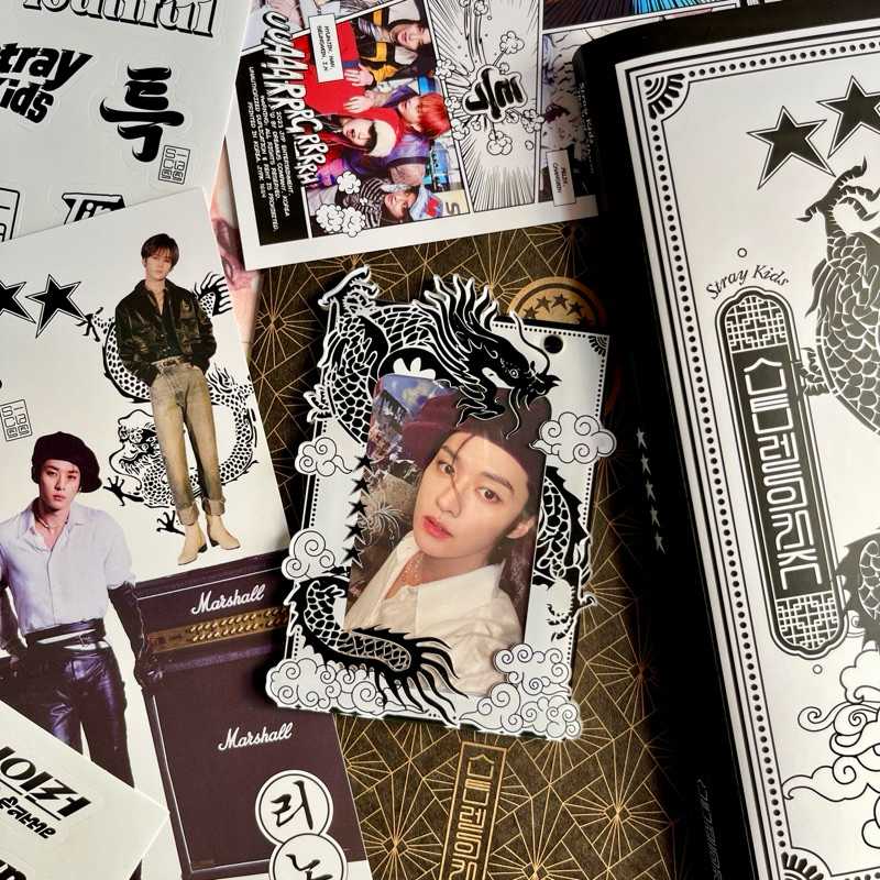 

[POPSINSTUDIO] Stray Kids 5-Star Dragon Big Acrylic Card Holder Cahol Photocard Polaroid PC Frame Tag ID Card Case