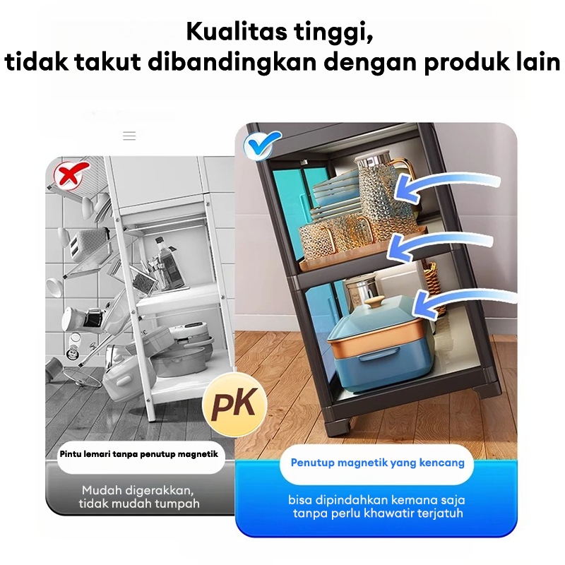 Rak Lemari Dapur stainless steel Lemari dapur serbaguna Lemari rak piring tertutup Rak Oven