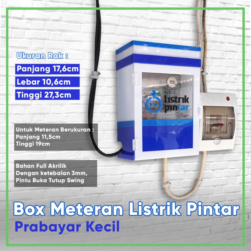 Box Meteran PLN Prabayar Kecil Listrik Pintar Bahan Acrylic