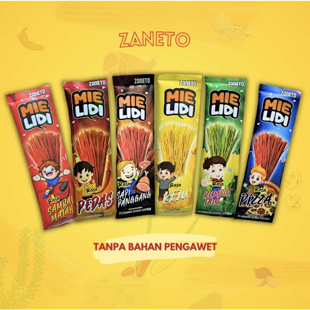 

Zaneto - Paket Reseller Mie Lidi Karakter Eceran 1000 Harga Grosir isi 120pcs